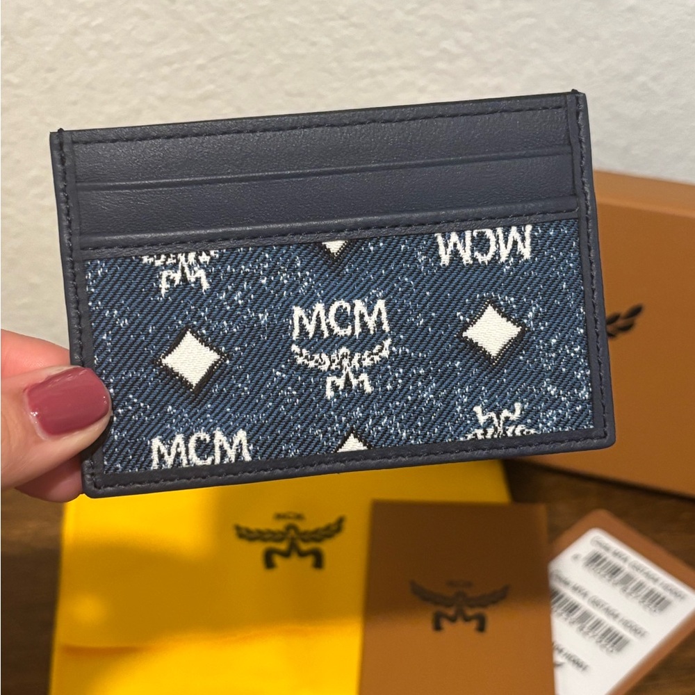 MCM Blue Logo Card Holder - Picture 2 of 7